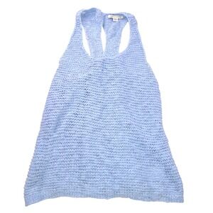 American Eagle Outfitters Light Blue Knit Racerback Tank Top Womens Medium